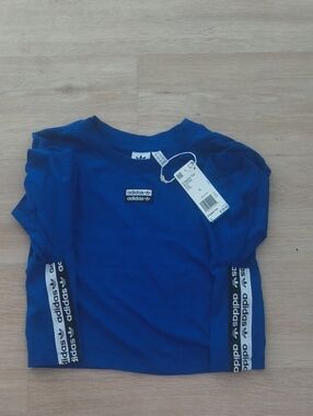 adidas Crop Top Logo Shirt Women's Size L